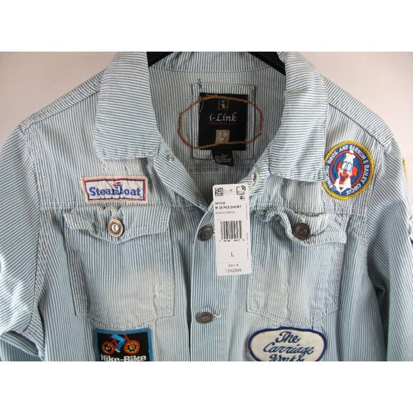 Vintage Classic Blue Denim Jean Jacket Distressed Size Large Trucker NWT - Picture 2 of 13